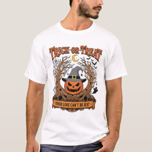 Camiseta Trick Or Treat Halloween Abóbora Bruxa Chapéu Assu