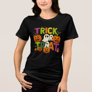 Camiseta Trick or Treat Halloween Fantasmas Fofos, Abóboras