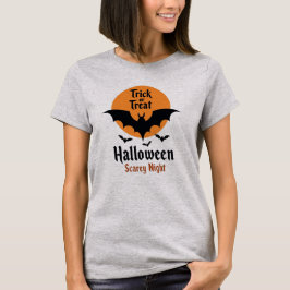 Camiseta Trick or Treat Halloween Noite Assustadora Morcego