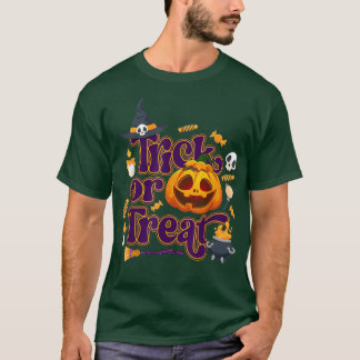 Camiseta Trick Or Treat Halloween Pumpkin Jack O Lantern Ca