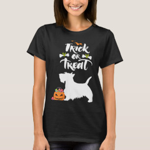 Camiseta Trick Or Treat Scottie Terrier Escocês Feminino