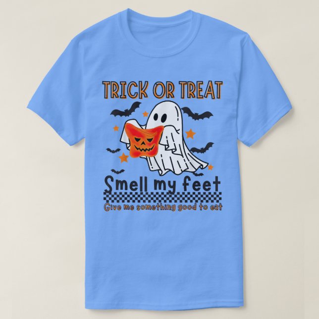 Camiseta Trick Or Treat Smell-My-Feet,Halloween Something G (Frente do Design)