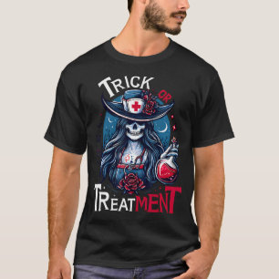 Camiseta Trick Or Treatment Enfermeira Halloween Paramédico