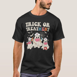 Camiseta Trick Or Treatment Fantasma Bonito Paramédico Hall