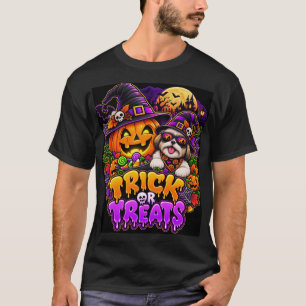 Camiseta Trick Or Treats Abóbora Cachorro Halloween