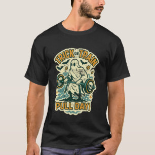 Camiseta Trick Or Treinar Dia de Puxar Assustador Escola An