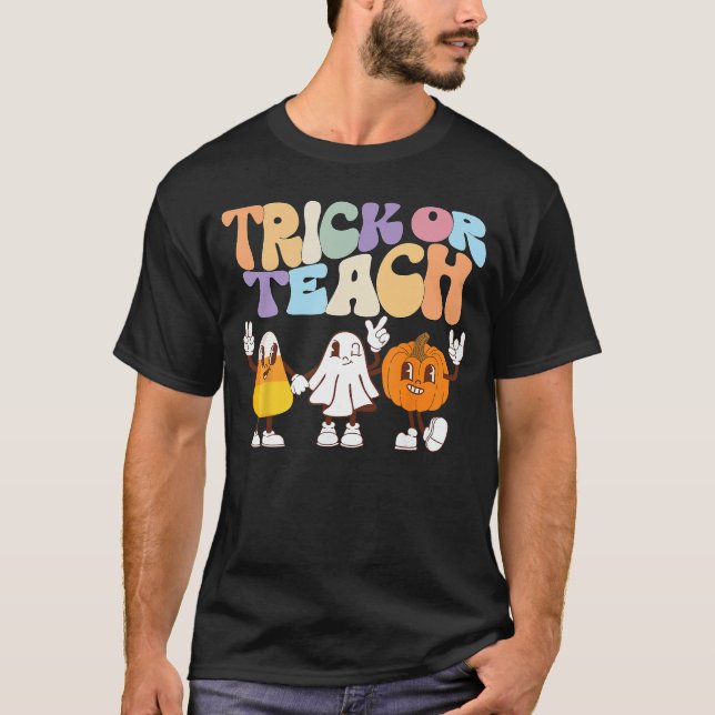 Camiseta Trick oreach Cute Halloweeneacher boy (Frente)