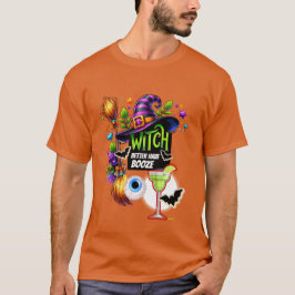CAMISETA TRICK OU BOOZE UNISEX
