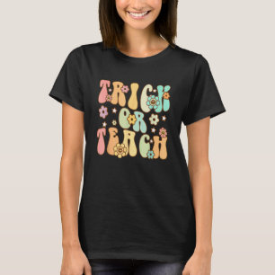 Camiseta Trick Ou Flor De Fantasma De Ensino De Capuz De Ha