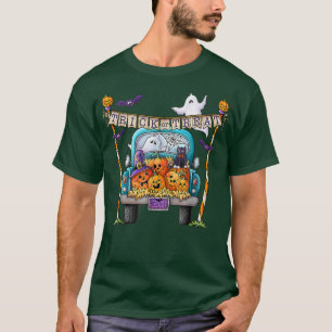 Camiseta Trick ou trata o carro de abóbora engraçado feliz 