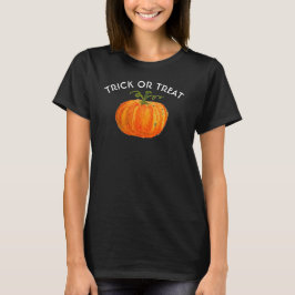 Camiseta Trick ou Tratar Abóbora de Halloween Caqueira