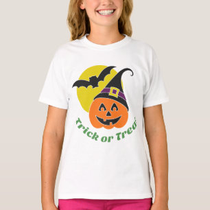 Camiseta Trick ou Tratar Abóbora do Halloween Personalizado