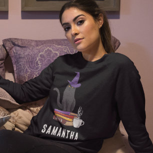 Camiseta Trick ou Tratar as mulheres do Gato Negro Moderno 