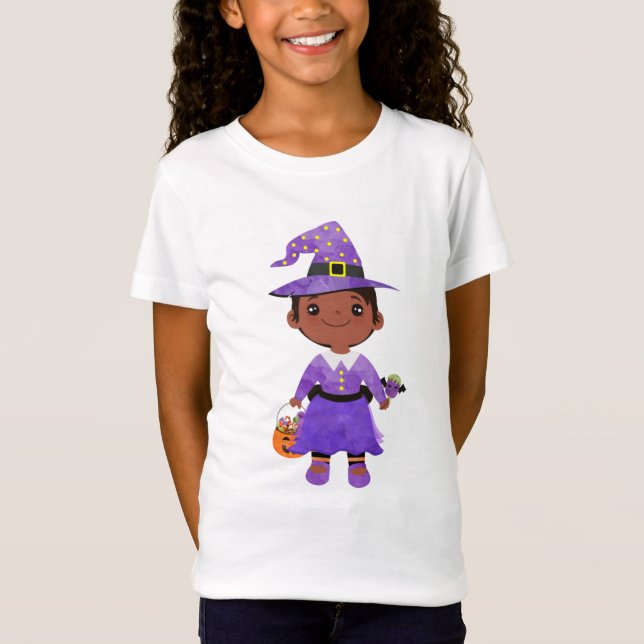 Camiseta Trick ou Tratar Bruxa Pequena (Frente)