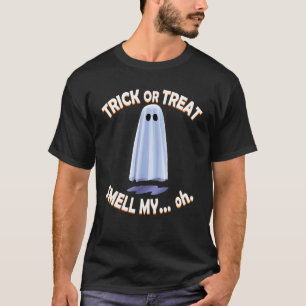 Camiseta Trick ou Tratar Cheira Meu... Sem Pés Engraçado Ha
