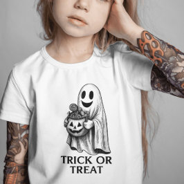 Camiseta Trick ou Tratar Fantasma - Balde de Halloween Cand
