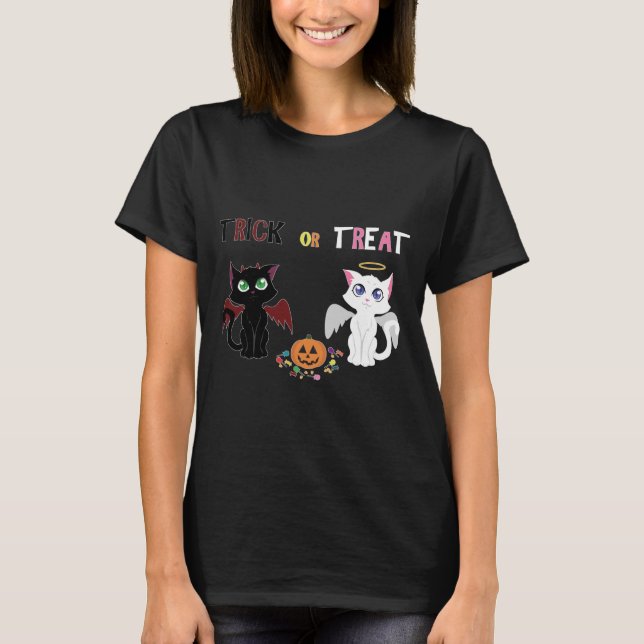 Camiseta Trick ou Tratar Kittens (Frente)
