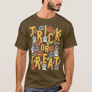 Camiseta Trick Ou Tratar O Dia de as Bruxas engraçado De Ch
