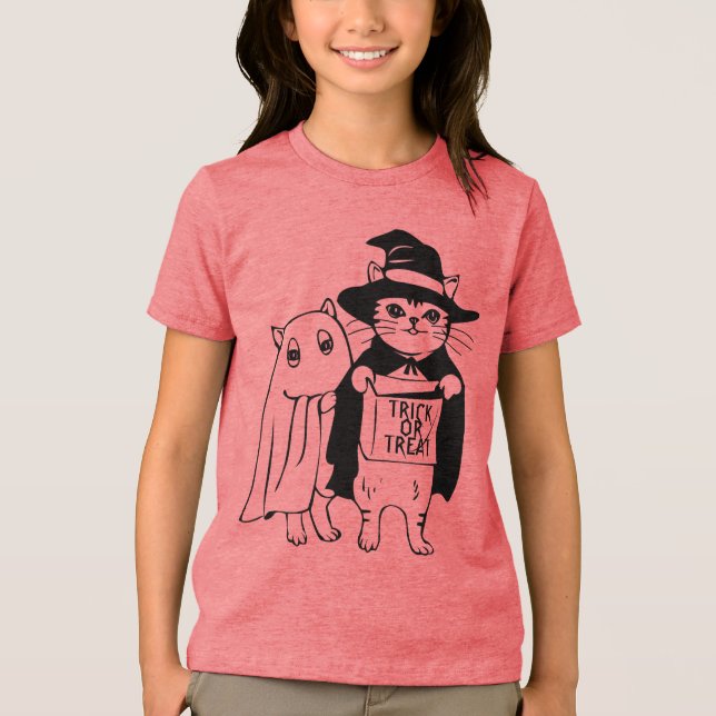 Camiseta Trick ou Tratar o Fantasma da Bruxa de Halloween (Frente)