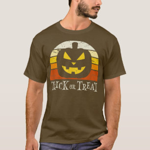 Camiseta Trick ou Tratar o Halloween Distúrbio Retro Sunset