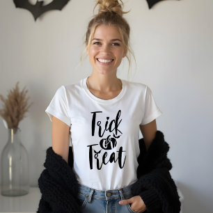 Camiseta Trick Ou Tratar Pumpkin De Script De Pincel Tipogr