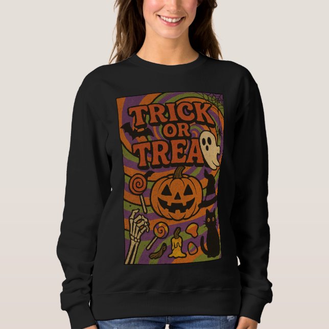 Camiseta Trick ou Tratar Roupas de Halloween do tórax do Ch (Frente)