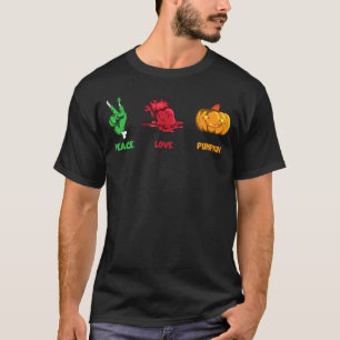 Camiseta Trick Ou Tratar Scary Peace Sign Love Pumpkin