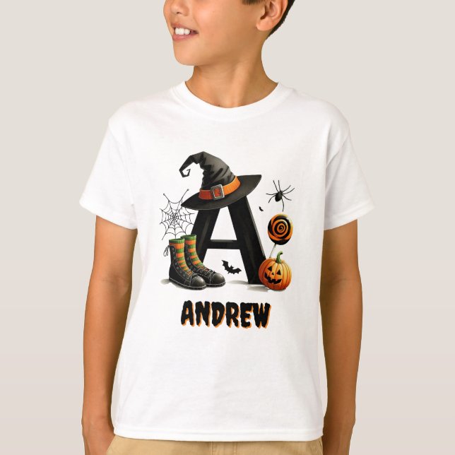 Camiseta Trick ou Tratar Um Halloween Inicial (Frente)