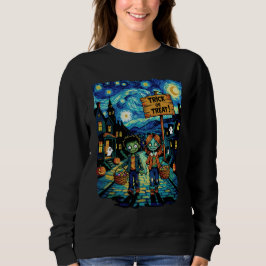 Camiseta Trick ou Tratar Zombies - Van Gogh Starry Hallowee