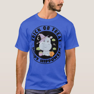 Camiseta Trick ou Tratat Hippopotamus - Camisa-T Halloween