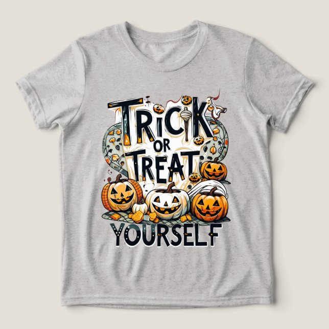 Camiseta Trick Ou Trate-Se - Dia das Bruxas (Design frontal)