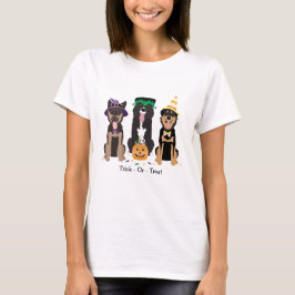 Camiseta Trick Ou Tratem Cães Em Fatos De Halloween