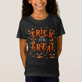 Camiseta Trick Ou Tratem Crianças De Halloween Meninas