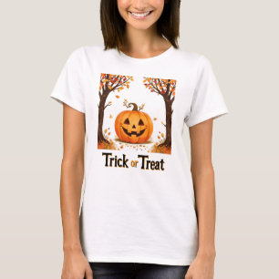 Camiseta Trick ou Treat Halloween Jack o'lantern