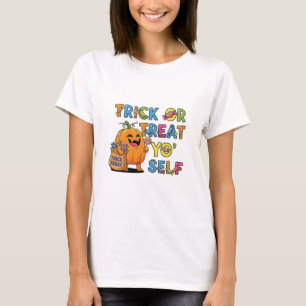 Camiseta Trick ou Treat Yo' Self-Dia de as Bruxas engraçado