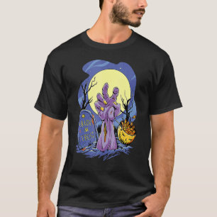 Camiseta Trick ou Treine a Mão Zombie com o Gr de Halloween