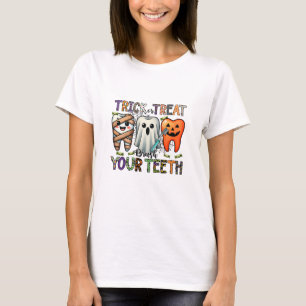 Camiseta Trick ou Treine Escove o Dentista dos Dentes