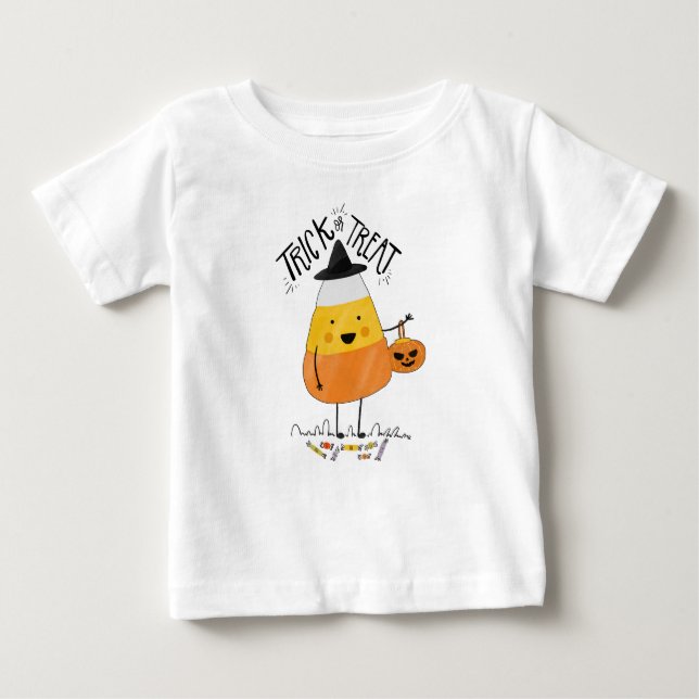 Camiseta Trick ou Treine o Dia das Bruxas de Milho Doce | C (Frente)
