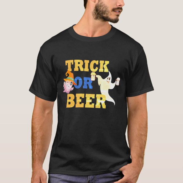 Camiseta Trick ou Treine Spot, Beer Lover Halloween (Frente)