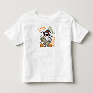 Camiseta Trick Rawr Treat Dinosaur Crianças