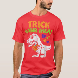 Camiseta Trick Rawr Treat Dinosaur Trex Toddler Boys Hallow