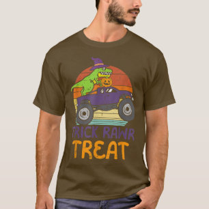Camiseta Trick Rawr Treat Dinossaur Monster Truck Halloween