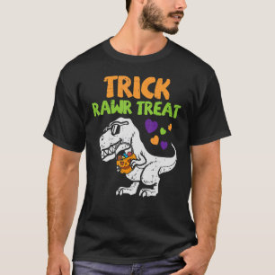 Camiseta Trick Rawr Treat Halloween Dinosaur Trex Boys Todd