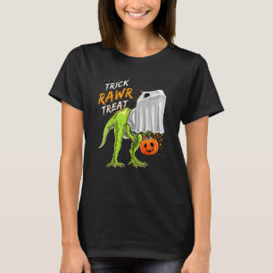 Camiseta Trick Rawr Treat Halloween Rex Dinosaur Ghost Boy