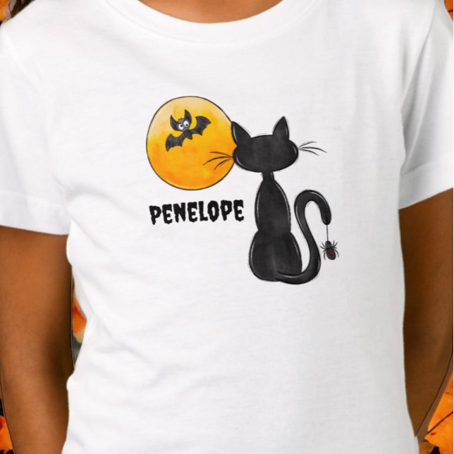 Camiseta Trick Trick de Nome de Spider de Gato Negro Hallow (Criador carregado)