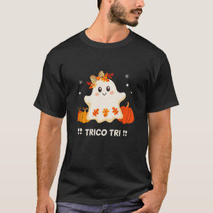 Camiseta Trico Tri Cute Halloween Spooky Ghost Span Mexican