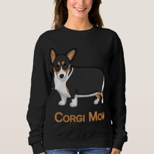 Camiseta Tricolor preto bonito Pembroke Corgi Mãe Cachorro