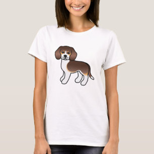 Camiseta Tricolor Tricolor Cute Cartoon Beagle Raça Cão