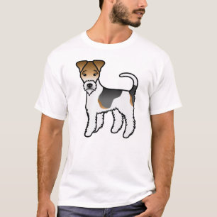Camiseta Tricolor Wire Fox Terrier Cute Cartoon Cão