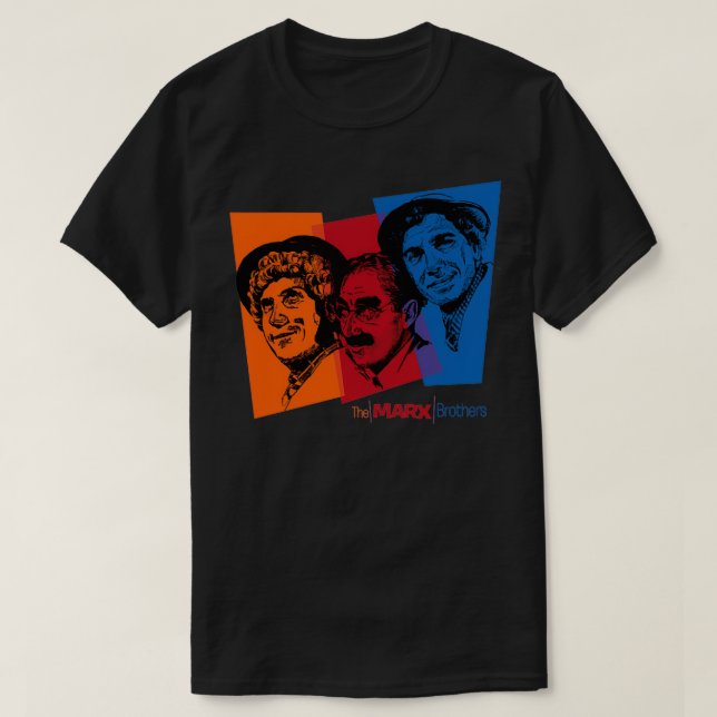Camiseta Tricolorido MGM Marx Brothers (Frente do Design)